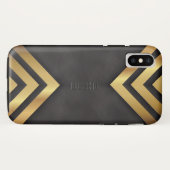 Moderne geometrische gouden en zwarte achtergrond Case-Mate iPhone case (Achterkant (horizontaal))