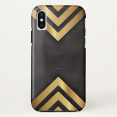 Moderne geometrische gouden en zwarte achtergrond Case-Mate iPhone case (Achterkant)