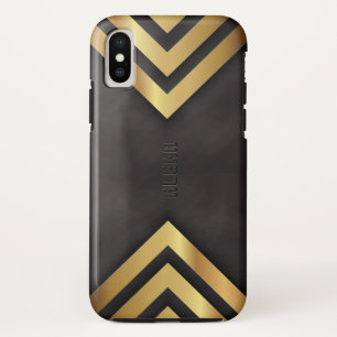 Moderne geometrische gouden en zwarte achtergrond Case-Mate iPhone case