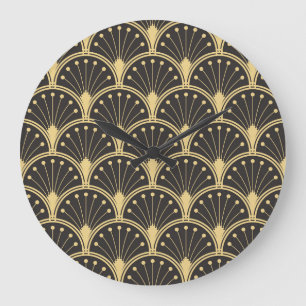 Moderne geometrische gouden gevoerde Tegels Grote Klok