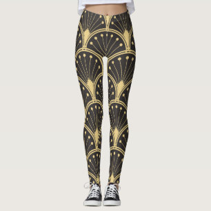 Moderne geometrische gouden gevoerde Tegels Leggings
