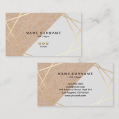 Moderne Geometrische gouden Kraft Gedrukt Lt Deege Visitekaartje (Voorkant / Achterkant)