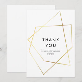 Moderne geometrische gouden lijst Dank je kaart