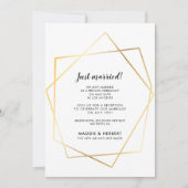 Moderne geometrische gouden lijst Gewoon gehuwde k Kaart (Voorkant)