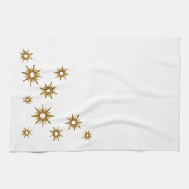 Moderne geometrische gouden vormgeving met middele theedoek