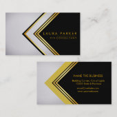 Moderne geometrische goudlegant visitekaartje (Voorkant / Achterkant)