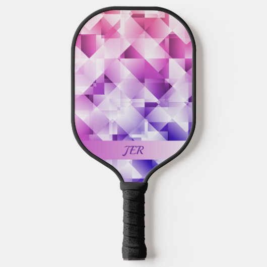 Moderne Geometrische gradiëntpatronen monogrammen Pickleball Paddle (Voorkant)