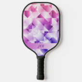 Moderne Geometrische gradiëntpatronen monogrammen Pickleball Paddle (Achterkant)