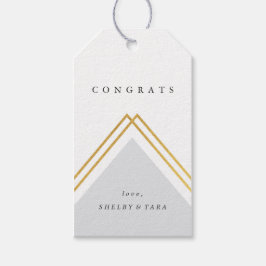 Moderne Geometrische Grijze Felicitaties Cadeaulabel