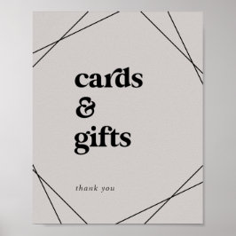 Moderne Geometrische | Grijze Kaarten en Cadeaubon Poster