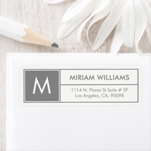 Moderne Geometrische grijze Lijst - Aangepast mono Etiket (Insitu)