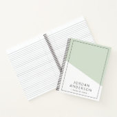 Moderne geometrische grijze witte naam en tekst notitieboek (Binnen)