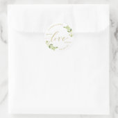 Moderne geometrische groen bruiloft gunst ontsmett ronde sticker (Tas)