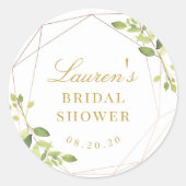 Moderne geometrische groen Vrijgezellenfeest gunst Ronde Sticker (Voorkant)