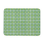 Moderne geometrische groene bos vierkanten patroon magneet (Horizontaal)