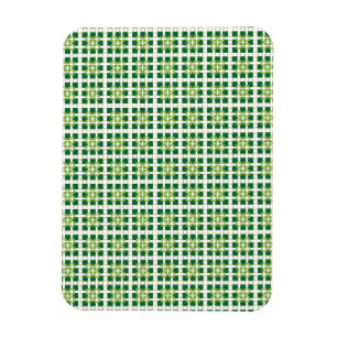 Moderne geometrische groene bos vierkanten patroon magneet