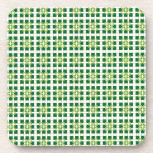 Moderne geometrische groene bosvierkanten patroon bier onderzetter