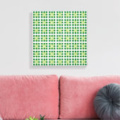 Moderne geometrische groene bosvierkanten patroon canvas afdruk (Insitu (Woonkamer))