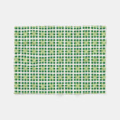 Moderne geometrische groene bosvierkanten patroon fleece deken (Voorkant (Horizontaal))