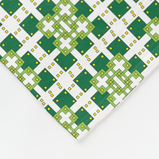 Moderne geometrische groene bosvierkanten patroon fleece deken (Hoek)