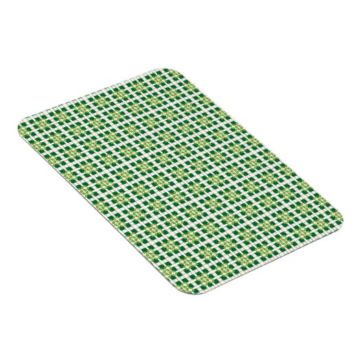 Moderne geometrische groene bosvierkanten patroon magneet (Rechterzijde)