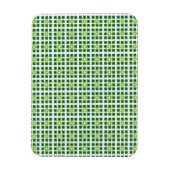 Moderne geometrische groene bosvierkanten patroon magneet (Verticaal)