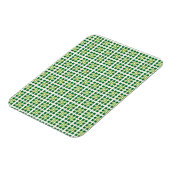Moderne geometrische groene bosvierkanten patroon magneet (Linkerzijde)