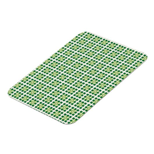 Moderne geometrische groene bosvierkanten patroon magneet (Linkerzijde)
