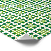 Moderne geometrische groene bosvierkanten patroon poster (Hoek)