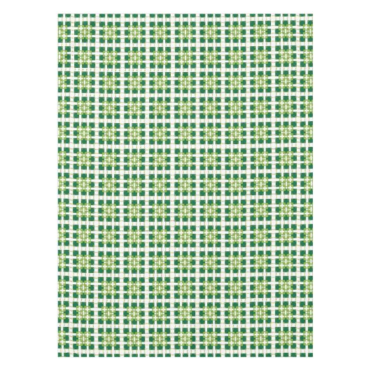 Moderne geometrische groene bosvierkanten patroon tafelkleed (Voorkant)
