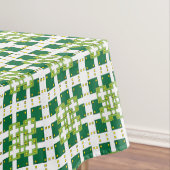 Moderne geometrische groene bosvierkanten patroon tafelkleed (Voorbeeld)