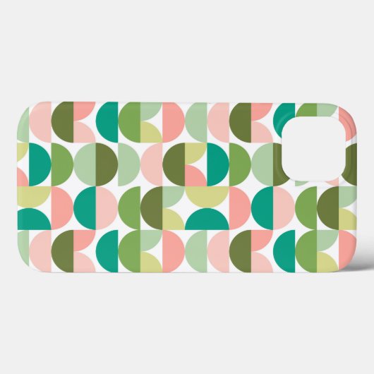 Moderne geometrische groene en perzik Case-Mate iPhone case (Achterkant (horizontaal))