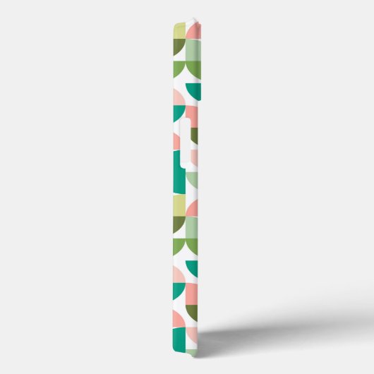 Moderne geometrische groene en perzik Case-Mate iPhone case (Achterkant / Rechts)