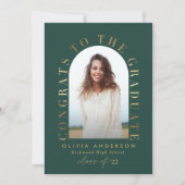 Moderne geometrische groene gouden fotoboogafstude (Voorkant)