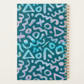Moderne geometrische groene monogram uit het midde planner (Achterkant)