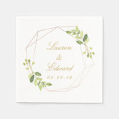 Moderne Geometrische Groene Personalized Huwelijk Servet (Voorkant)