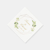 Moderne Geometrische Groene Personalized Huwelijk Servet (Hoek)