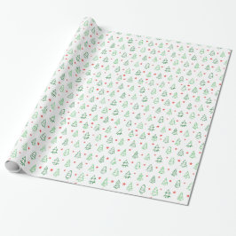 Moderne Geometrische Groene Sneeuwvlok Kerstmis Cadeaupapier