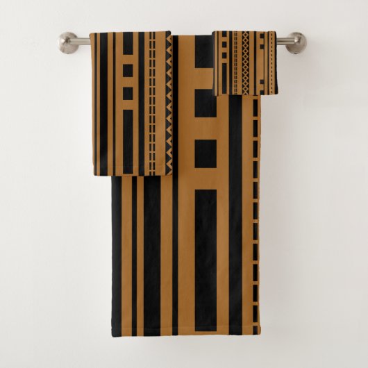 Moderne geometrische handdoek met effen achtergron (Insitu)