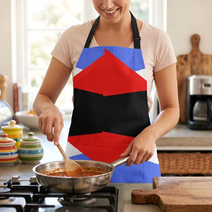 Moderne Geometrische Harlekijn Patroon Rood Blauw  Schort