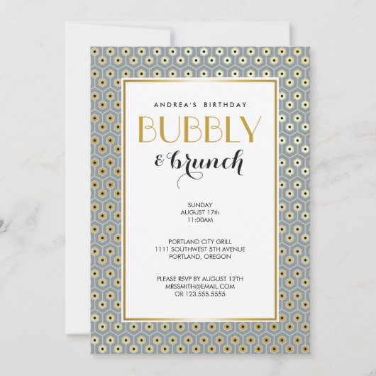 Moderne geometrische hexagon Pattern Gold Black Bl Kaart (Voorkant)