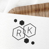 Moderne geometrische hexagons bruiloft-initiaal rubberstempel