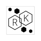 Moderne geometrische hexagons bruiloft-initiaal rubberstempel (Afrduk)