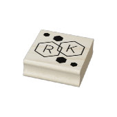 Moderne geometrische hexagons bruiloft-initiaal rubberstempel (Stempel)
