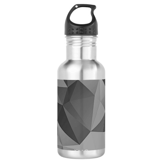 Moderne geometrische hoeken INITIALEN Grey Cool Waterfles (Voorkant)