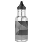 Moderne geometrische hoeken INITIALEN Grey Cool Waterfles (Rechts)
