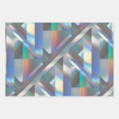Moderne geometrische holografische pasteelregenboo inpakpapier vel (Voorkant)