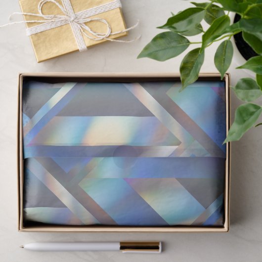 Moderne geometrische holografische pasteelregenboo tissuepapier (Geschenk)