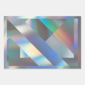 Moderne geometrische holografische pastel regenboo inpakpapier vel (Voorkant)