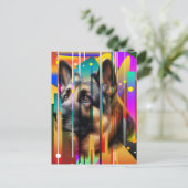 Moderne Geometrische Hond Briefkaart (Staand voorkant)